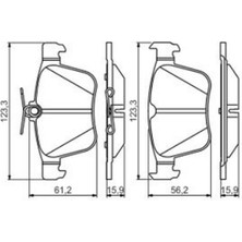 BOSCH 0986495346 Arka Fren Balatasi- (Vw Golf 13- Passat 14- Audi A3 12- Seat Leon 13- Skoda Superb 15-) 8V0698451A (WE363835)