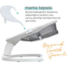 Huggy Rockie Yenidoğana Uygun Kumandalı Bluetooth Müzikli Mama Tepsili Ana Kucağı