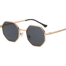 International Moda Vintage Lüks Sekizgen Güneş Erkekler Kadınlar Poligon Güneş Gözlüğü Metal Küçük Çerçeve Retro Marka Ооsunglasses Sunglasses Солнцезащитные (Yurt Dışından)