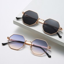 International Moda Vintage Lüks Sekizgen Güneş Erkekler Kadınlar Poligon Güneş Gözlüğü Metal Küçük Çerçeve Retro Marka Ооsunglasses Sunglasses Солнцезащитные (Yurt Dışından)