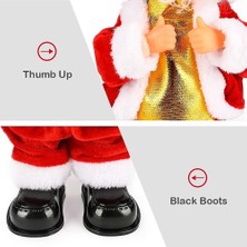 Dans Eden Popo Sallayan Noel Baba Hareketli Müzikli Noel Baba 28 cm Twork Vitrindolusu