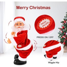 Dans Eden Popo Sallayan Noel Baba Hareketli Müzikli Noel Baba 28 cm Twork Vitrindolusu