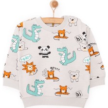 Hellobaby Basic Az Şardonlu Aslan Desenli Sweatshirt Erkek Bebek