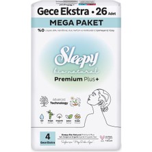 Sleepy Bio Natural Premium Plus Hijyenik Ped Mega Paket Gece Extra 26 Adet