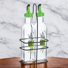Qlux Ideas Metal Standlı Perge Kare Yağlık 2li Set 250 cc