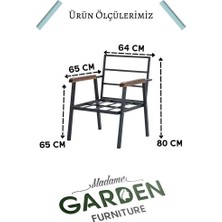 Madame Garden Balkon, Bahçe, Cafe - Metal Kanepe Koltuk Takımı Sehpasız 2 2 1 1