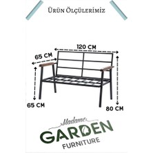 Madame Garden Balkon, Bahçe, Cafe - Metal Kanepe Koltuk Takımı Sehpasız 2 2 1 1