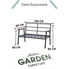 Madame Garden Balkon, Bahçe, Cafe - Metal Kanepe Koltuk Takımı Mobilyası 1 Adet Tekli