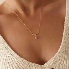 Altıntaş Dalda Kozalak Altın Kolye