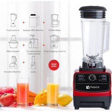 Vosco Bar Blender- 2 Lt Buz Kırıcılı Kırmızı (6 Bıçaklı)