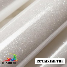 Rimafol Simli Beyaz Dekoratif Folyo 137CMX1METRE