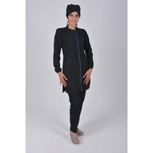 Nur Medikal Giyim Siyah Soft Likra Hemşire/doktor Tesettür Forma Takımı