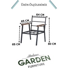 Madame Garden Balkon, Bahçe, Cafe - Metal Kanepe Koltuk Takımı Mobilyası 1 Adet Tekli