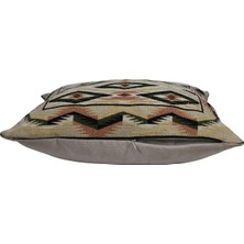 Belıeve Damga Kilim Jakarlı Dokuma Goblen  Dekoratif Etnik Şönilli  Kırlent 45*45
