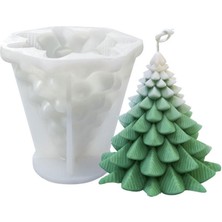 Silikon Kalıp Dekoratif Yılbaşı Noel Ağacı Noel Dekorasyon Mum Kalıbı 11.7 x 11  cm