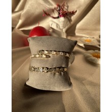Damla Kalp Taşlı Luxury Gold Çelik Zirkon Bileklik