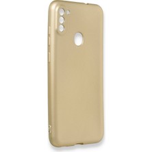 Newface Samsung Galaxy M11 Kılıf Premium Rubber Silikon - Gold 13