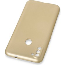 Newface Samsung Galaxy M11 Kılıf Premium Rubber Silikon - Gold 13