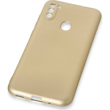 Newface Samsung Galaxy M11 Kılıf Premium Rubber Silikon - Gold 13