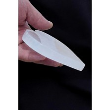 Pozitif Doğal Taş Enerji Yükleyici Beyaz Selenit Kalp Kem Plaka 45KK