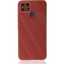 Newface Realme C25S Kılıf Glass Kapak - Bordo 13