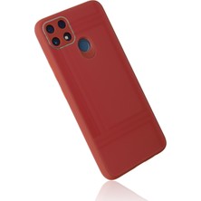 Newface Realme C25S Kılıf Glass Kapak - Bordo 13