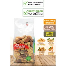 Paşa Kuruyemiş Kavrulmuş Karışık Kuruyemiş 250 gr x 3 Adet (Toplam 750 Gr)