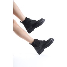 Pivol Siyah Oxford  Fermuarlı Günlük Rahat Bot