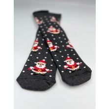 Yılbaşı Noel Temalı Noel Baba Geyik Desenli Dikişsiz Comfort Unisex Kalın Kışlık Pamuk Yün Çorap