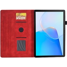 Xinghai Digital1 Huawei Matepad Se Için 10.4 Inç Koruyucu Kılıf Demir Kule Baskılı Pu Deri Kapak Standı Kapak ile Kart Tutucu-Kırmızı (Yurt Dışından)