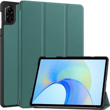 Xinghai Digital1 Honor Pad X8 Pro Için Üç Katlı Stand Kabuk Pu Deri Otomatik Uyku/uyandırma Koruyucu Tablet Kapağı-Siyahımsı Yeşil (Yurt Dışından)