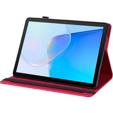 Xinghai Digital1 Honor Pad X9 Kılıf Çiçek Desenli Pu Deri Folyo Standı Kart Yuvalı Tablet Kapağı-Kırmızı (Yurt Dışından)