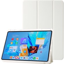 Xinghai Digital1 Huawei Matepad 11.5 S Kılıf Üç Katlı Stand Pu Deri+Tpu+Şeffaf Akrilik Tablet Kapağı-Beyaz (Yurt Dışından)