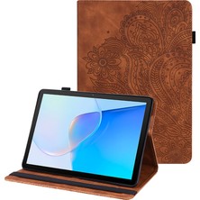 Xinghai Digital1 Huawei Matepad Se Için 10.4 Inç Çiçek Baskı Tablet Kapak Katlanabilir Stand Pu Deri Kart Tutucu Damla Korumalı Kılıf-Kahverengi (Yurt Dışından)