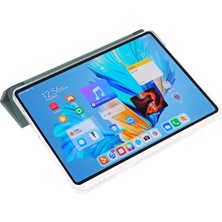 Xinghai Digital1 Huawei Matepad 11.5 S Kılıf Üç Katlı Stand Pu Deri + Tpu + Şeffaf Akrilik Tablet Kapağı-Siyahımsı Yeşil (Yurt Dışından)