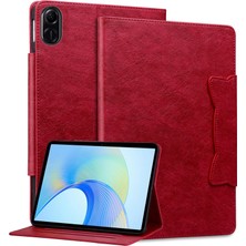 Xinghai Digital1 Honor Pad X8 Pro/pad X9 Kılıf Kart Yuvası Standlı Pu Deri Tablet Kılıfı-Kırmızı (Yurt Dışından)