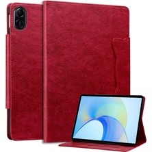 Xinghai Digital1 Honor Pad X8 Pro/pad X9 Kılıf Kart Yuvası Standlı Pu Deri Tablet Kılıfı-Kırmızı (Yurt Dışından)