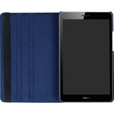 Xinghai Digital1 Huawei Mediapad T3 8.0-Koyu Mavi Için 360 Derece Döner Standlı Litchi Deri Tablet Kılıfı (Yurt Dışından)