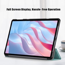 Xinghai Digital1 Honor Pad X9/pad X8 Pro Için Üç Katlı Stand Kapağı, Düz Renk Pu Deri Tablet Kılıfı-Siyahımsı Yeşil (Yurt Dışından)