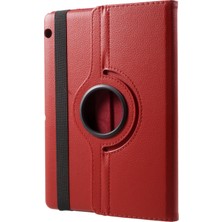 Xinghai Digital1 Litchi Tahıl Deri Koruyucu Kılıf 360 Derece Döner Standlı Içi Boş Tasarım Huawei Mediapad T3 10-Red (Yurt Dışından)