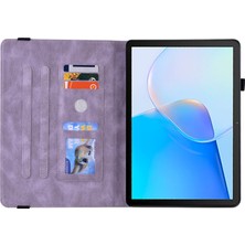 Xinghai Digital1 Huawei Matepad Se 10.4 Inç Kapak Çevirin, Çiçek Baskılı Pu Deri Kart Tutucu Kalem Tutucu ile Tablet Kılıfı Standı-Mor (Yurt Dışından)