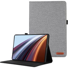 Xinghai Digital1 Honor Pad Gt Pro Için Deri Kılıf Kart Tutucu Kumaş Doku Tablet Standı Kapak-Gri (Yurt Dışından)