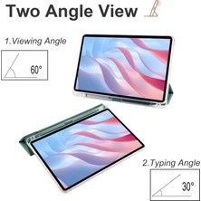 Xinghai Digital1 Onur Pad X8 Pro/pad X9 Üç Katlı Stand Tablet Kılıfı Kalem Yuvası Pu Deri Şeffaf Tpu Arka Kapak-Gece Yarısı Yeşil (Yurt Dışından)