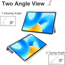 Xinghai Digital1 Huawei Matepad 11.5 Için Akıllı Üç Katlı Stand Kılıf Pu Deri Şeffaf Tpu Arka Tablet Kapak ile Kalem Tutucu-Mor (Yurt Dışından)