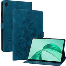 Xinghai Digital1 Honor Pad X8A Kılıf Zambak Çiçeği Künye Kart Yuvaları Deri Tablet Kapak-Mavi Için (Yurt Dışından)