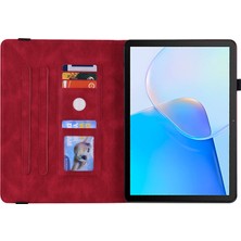 Xinghai Digital1 Huawei Matepad Se 10.4 Inç Kapak Çevirin, Çiçek Baskılı Pu Deri Kart Tutucu Kalem Tutucu ile Tablet Kılıfı Standı-Kırmızı (Yurt Dışından)