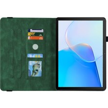 Xinghai Digital1 Huawei Matepad Se 10.4 Inç Kapak Çevirin, Çiçek Baskılı Pu Deri Kart Tutucu Kalem Tutucu ile Tablet Kılıfı Standı-Yeşil (Yurt Dışından)