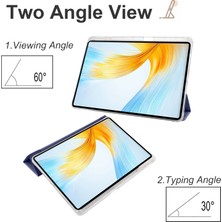 Xinghai Digital1 Honor Magicpad 13 Için Pu Deri Şeffaf Tpu Tablet Kılıfı Üç Katlı Standı Tablet Kapak ile Kalem Tutucu-Koyu Mavi (Yurt Dışından)