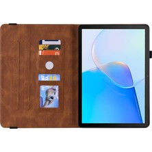 Xinghai Digital1 Huawei Matepad Se 10.4 Inç Kapak Çevirin, Çiçek Baskılı Pu Deri Kart Tutucu Kalem Tutucu ile Tablet Kılıfı Standı-Kahverengi (Yurt Dışından)