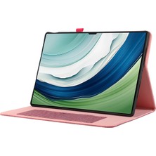 Xinghai Digital1 Huawei Matepad Pro 12.2(2024)DERI Kılıf Kart Tutucu Kumaş Doku Tablet Standı Kapak-Pembe (Yurt Dışından)